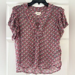 Zadig & Voltaire pink blouse with flutter sleeves